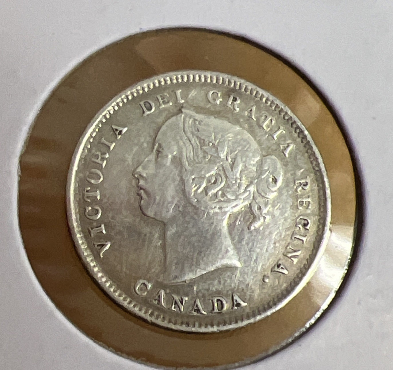 1886 Canada 5 Cents Silver Coin Great Condition