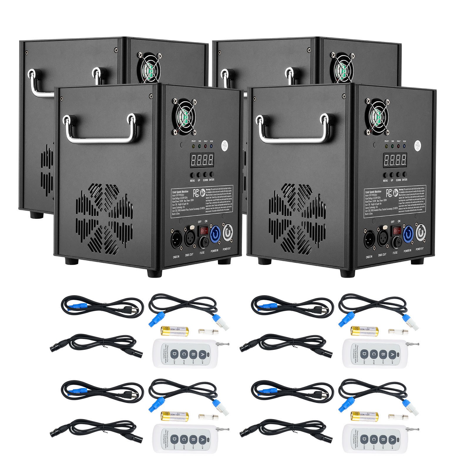 Uimoso 1/2/4X Cold Spark Machine 500w Stage Effect DMX Firework DJ Event Wedding