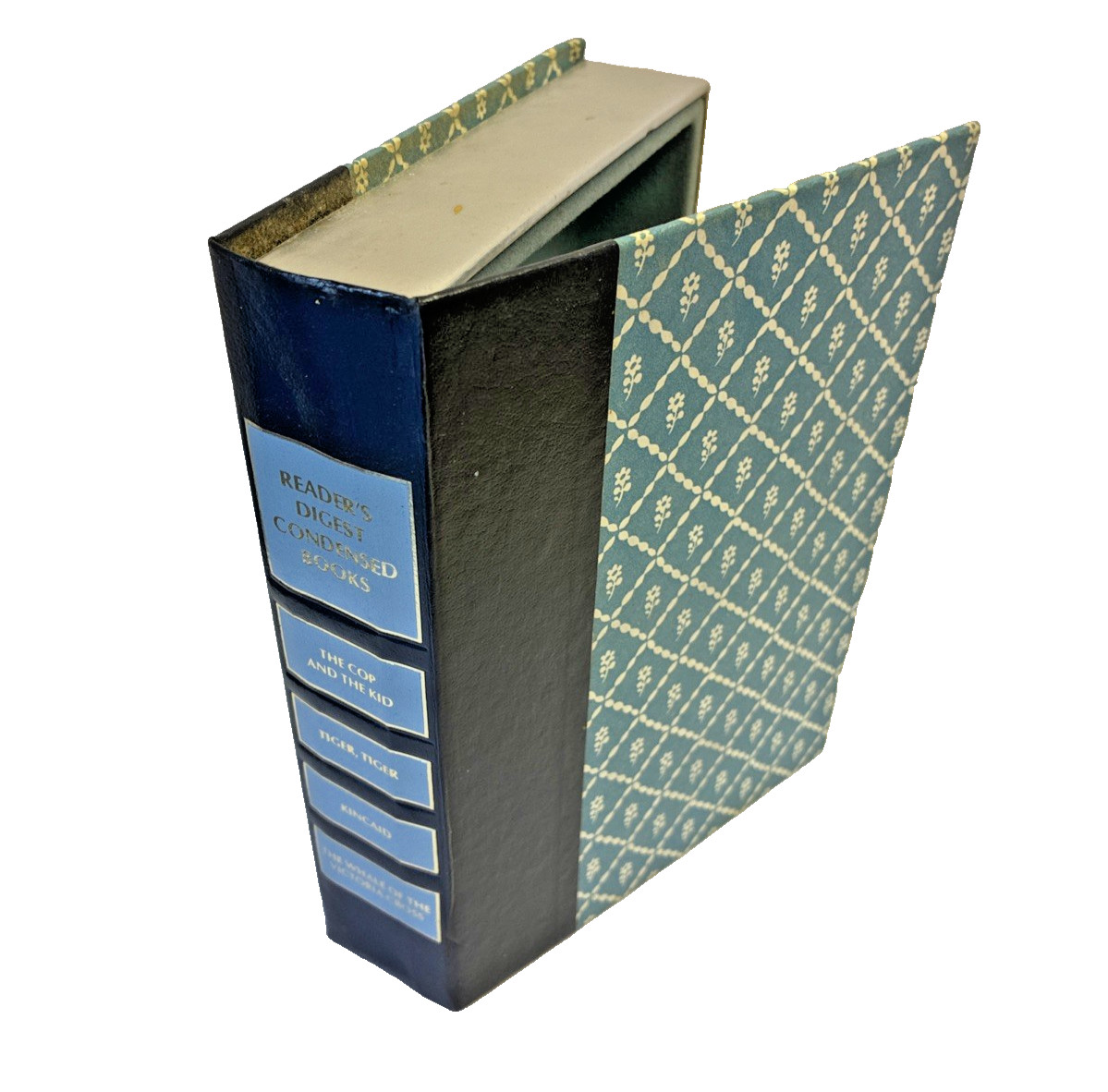 Vintage Blue Readers Digest FAUX Book Hidden Secret Compartment w/ Soft Lining