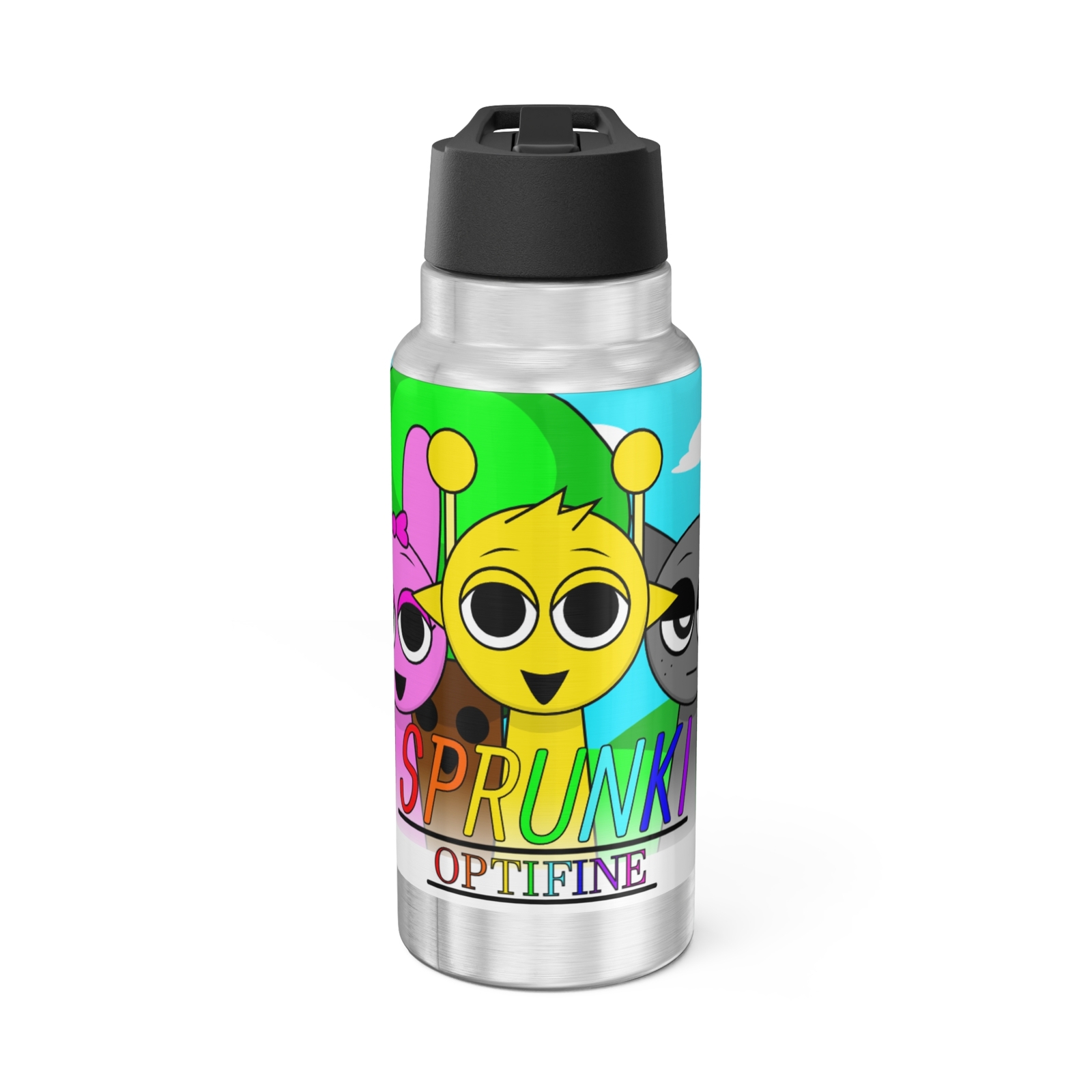 Kids Steel Bottle, Sprunki Gamer 32oz Tumbler - BPA Free, Leakproof