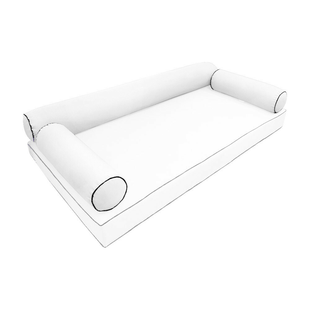 *COVER ONLY* Style6 Crib Size 50"x8" Contrast Piped Trim Bolster Slipcover AD106
