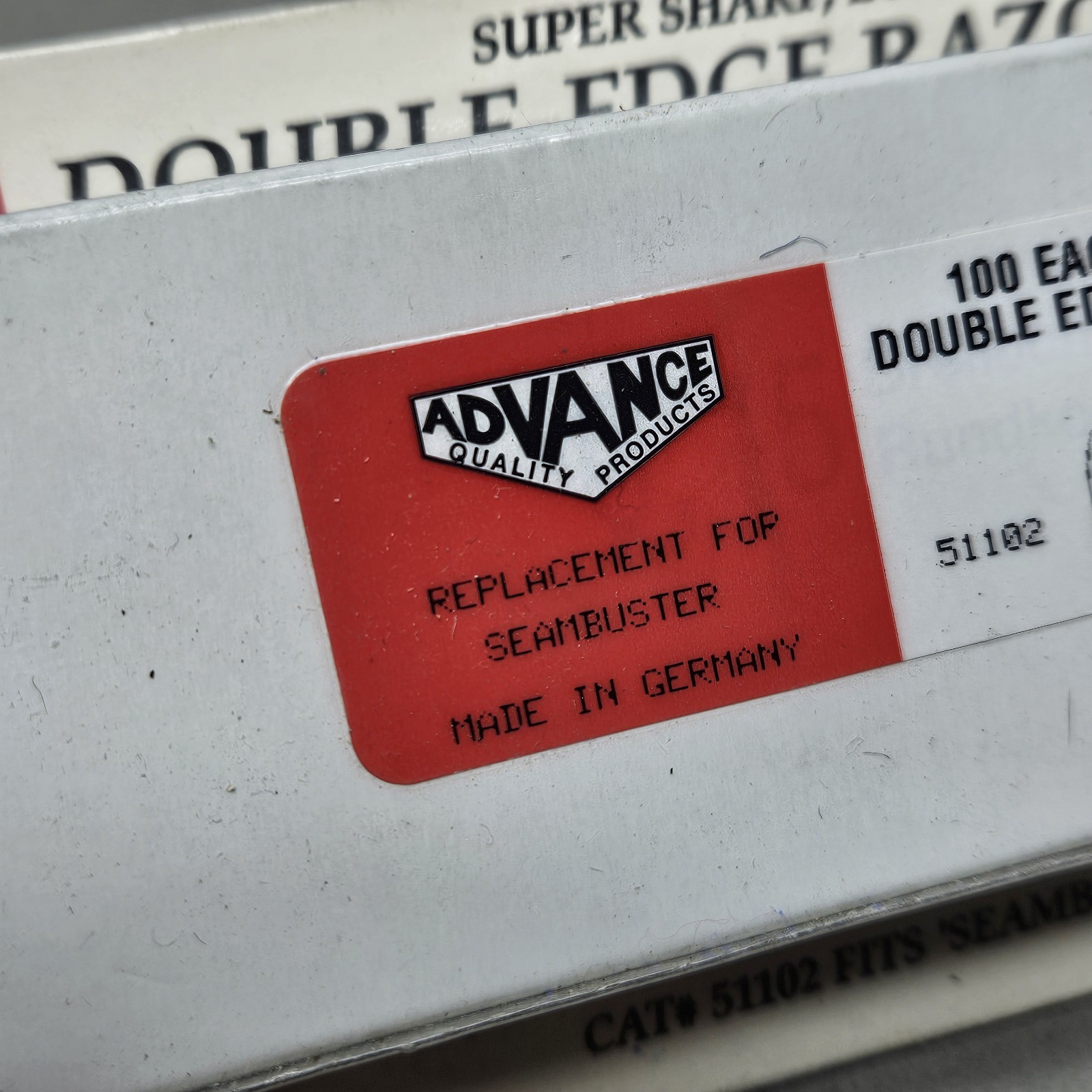 Advance Double Edge Razor Blades 51102 Super Sharp Long Lasting Germany 100 Each
