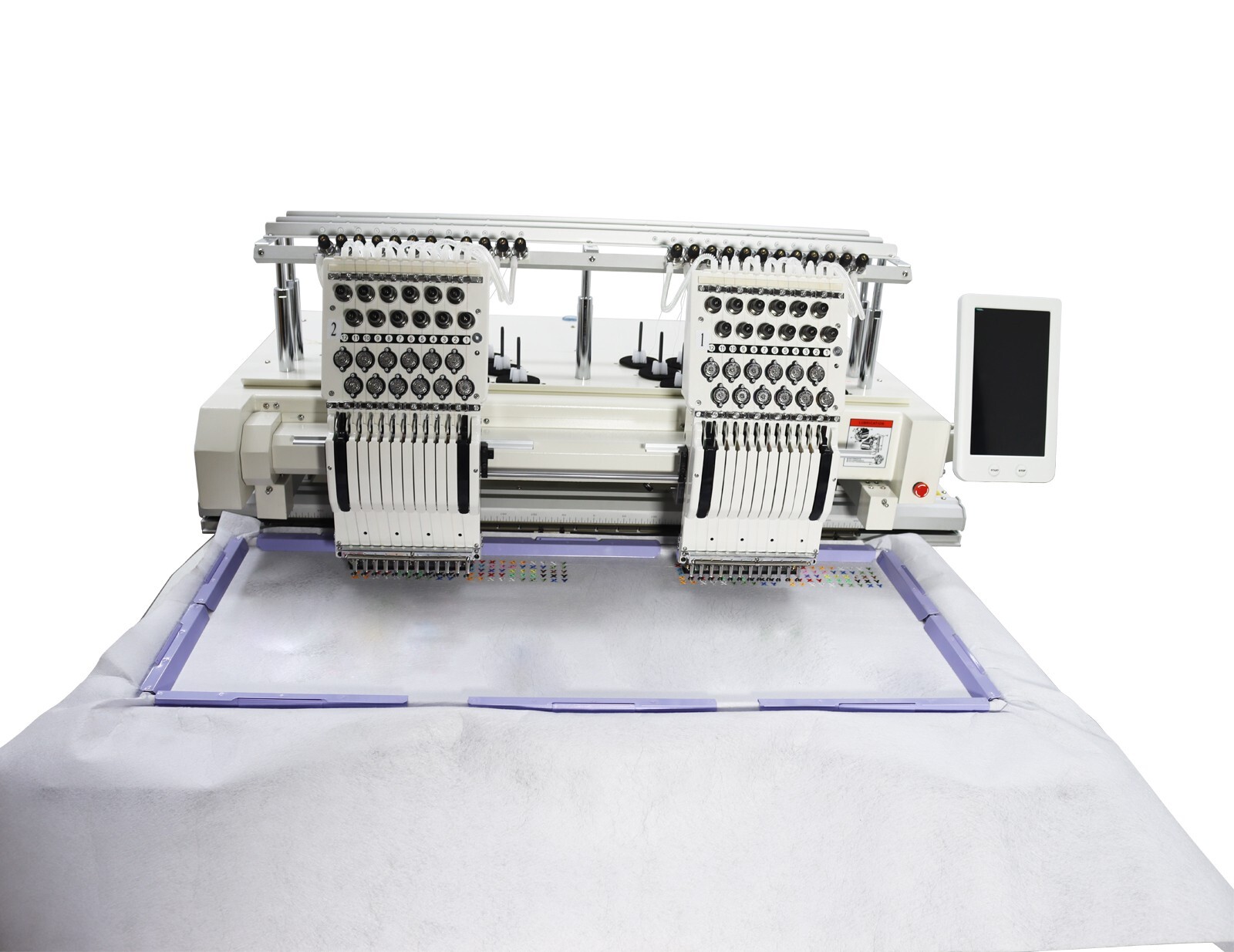 Double-Head 12 Needles Automatic Embroidery Machine Flat Hat DIY 15.7*19.7in