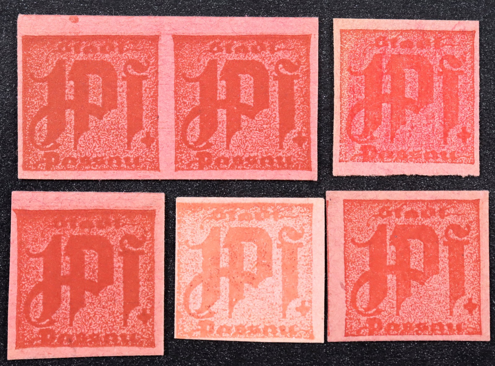 PASSAU ca. 1920 6pcs 1 Pfennig very small German Notgeld