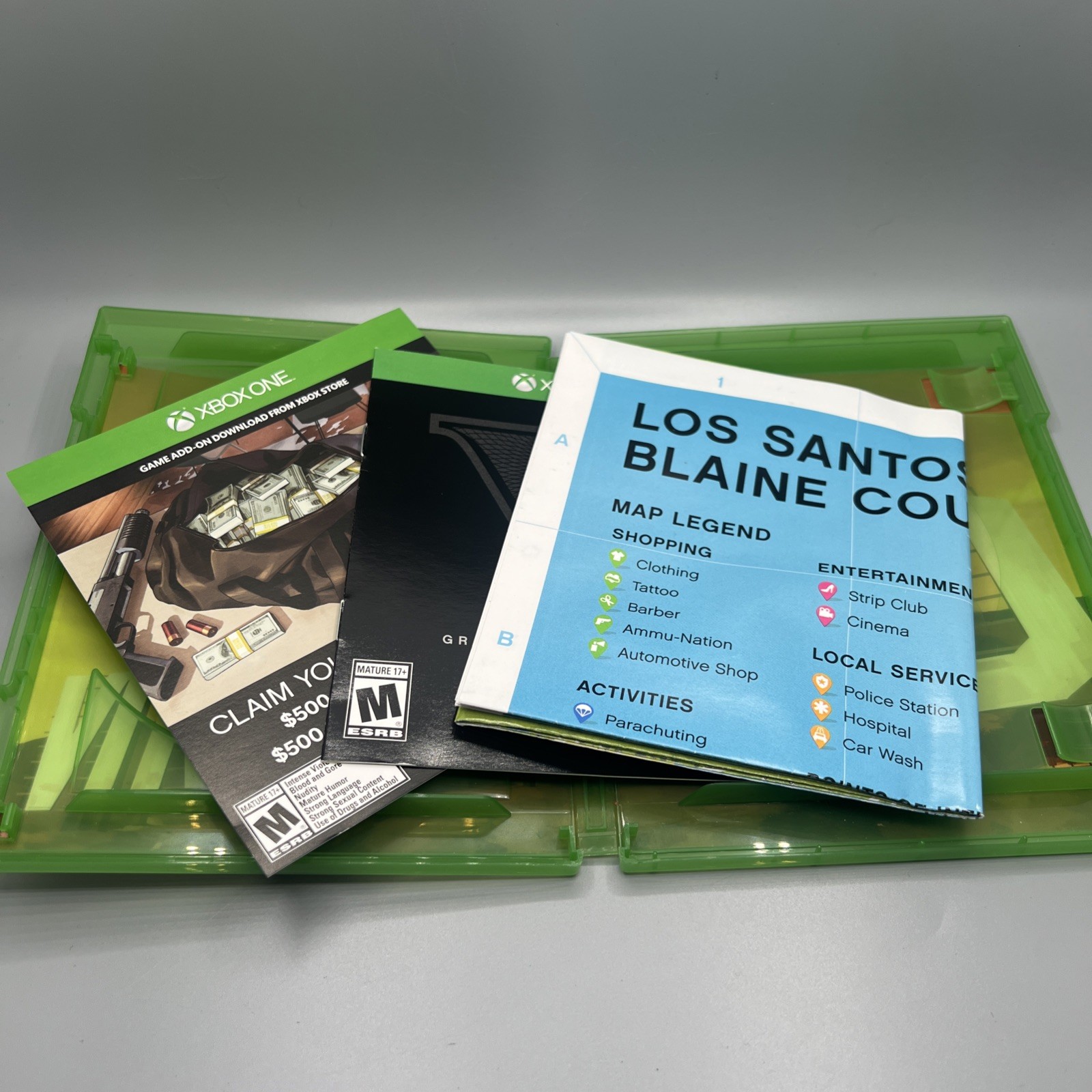 Grand Theft Auto V 5 GTA5 Microsoft Xbox One Case and Map only