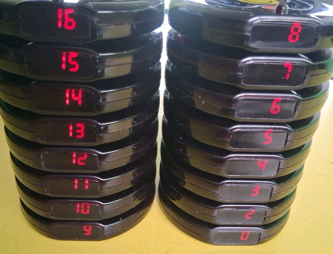 16 Restaurant Coaster Pager Guest Wireless Paging Queuing Calling Yellow Smiley
