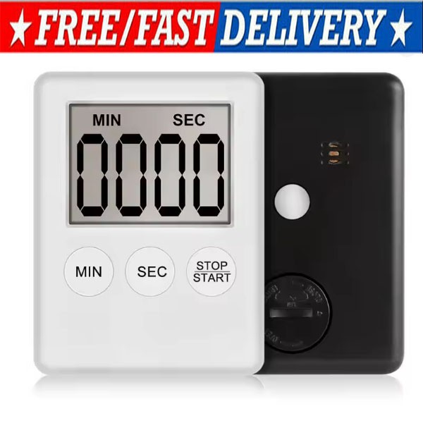 Large LCD Digital Kitchen Cooking Timer Count-Down Up Clock Loud Alarm Magnetic