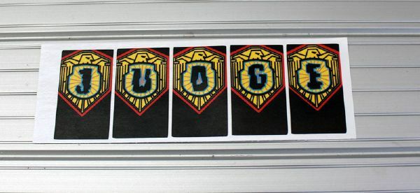 Bally JUDGE DREDD Pinball Machine Drop Target Decal Set