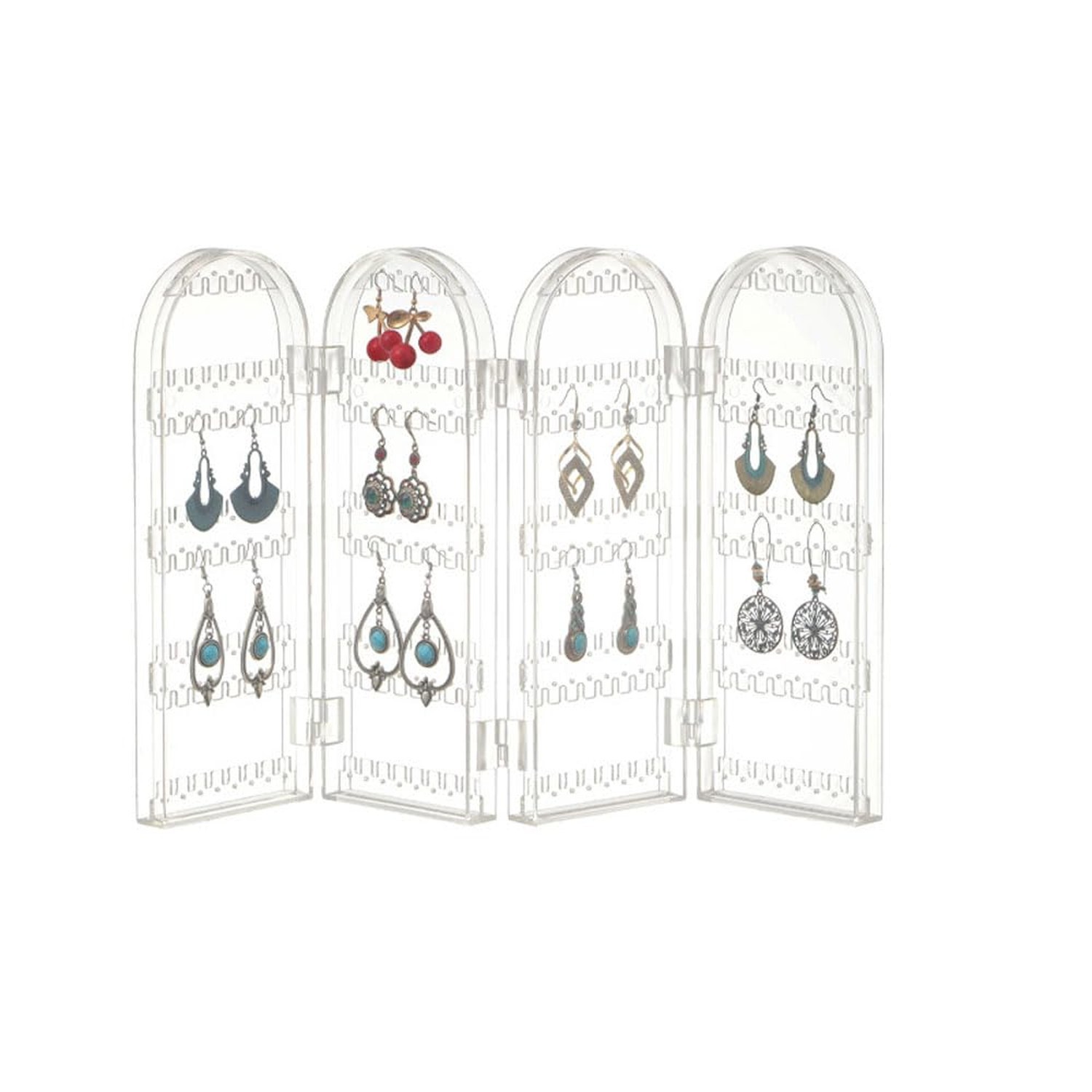 Earring Holder Organizer, Jewelry Organiser Stand, 4 Panels 260 Holes Foldabl...