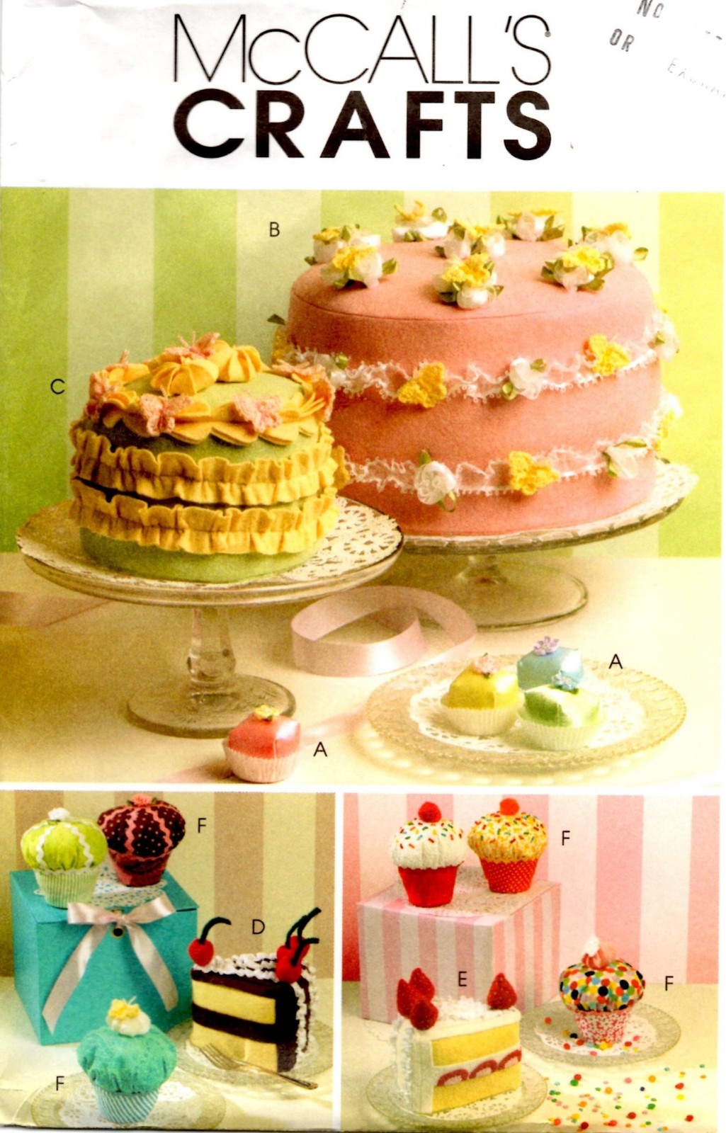 McCall Crafts Sewing Pattern 5868, Petit Fours Cake, Sachets Pincushions Magnets