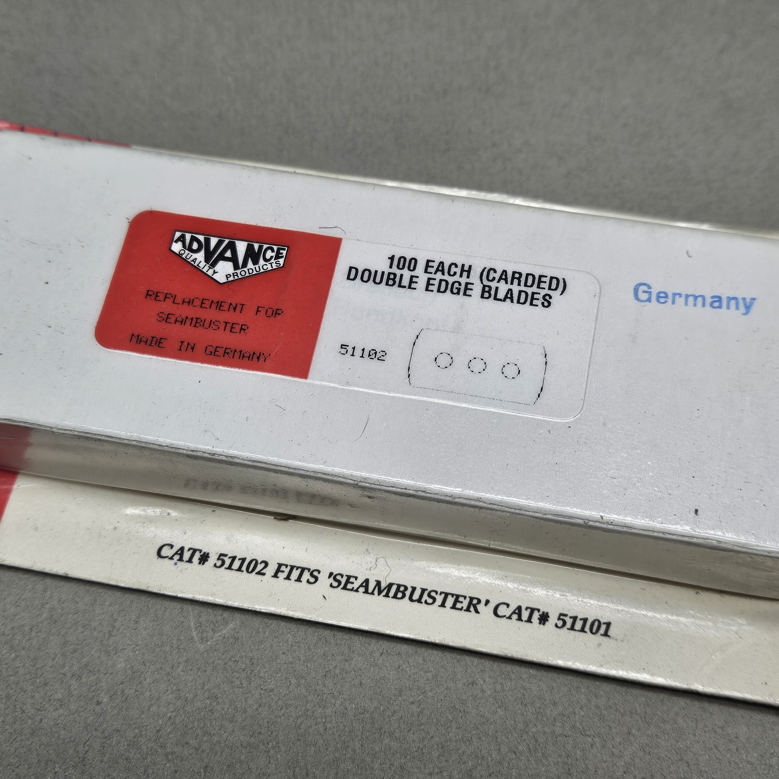 Advance Double Edge Razor Blades 51102 Super Sharp Long Lasting Germany 100 Each