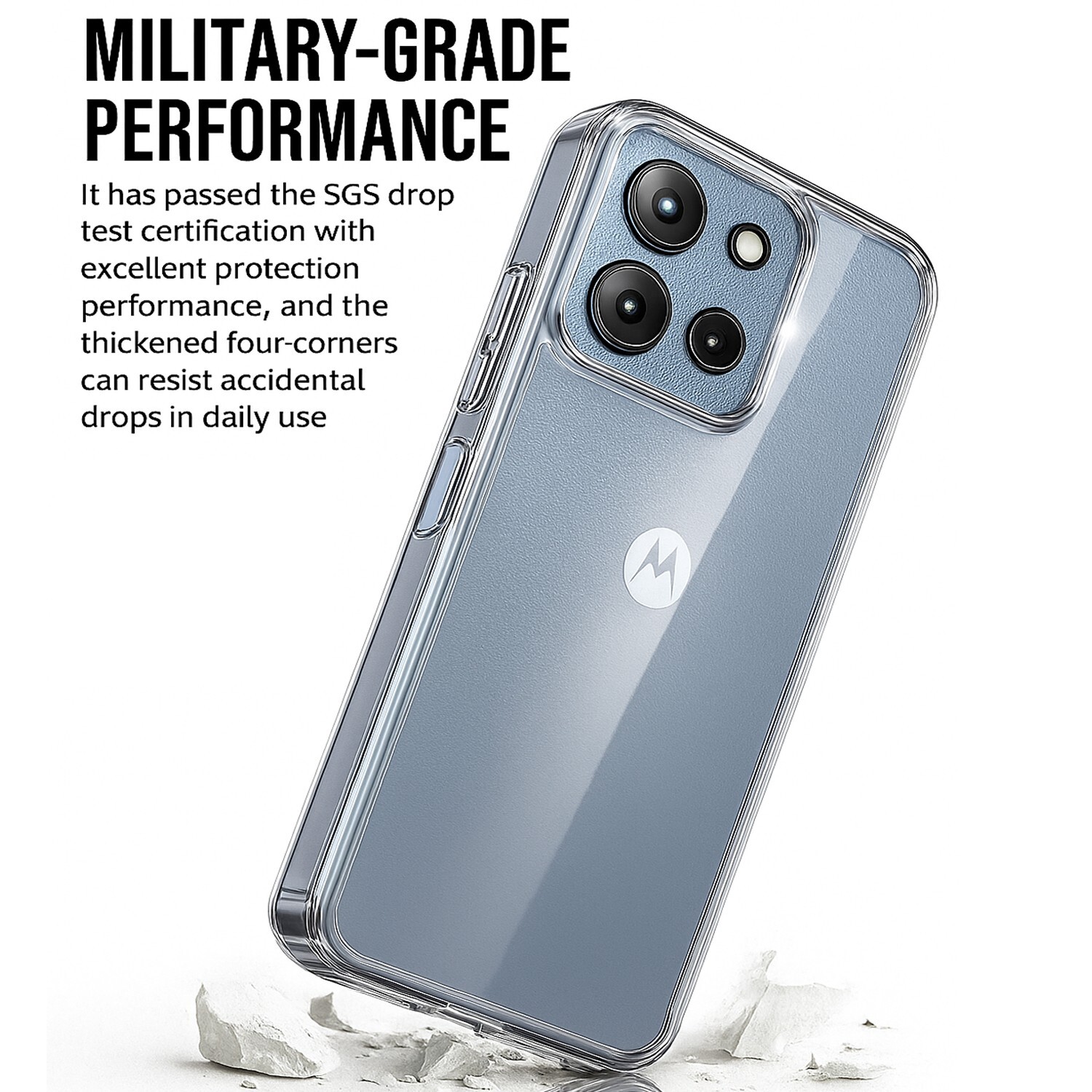 For Motorola Edge 2025 Case Phone Cover Shockproof Slim + Tempered Glass Screen