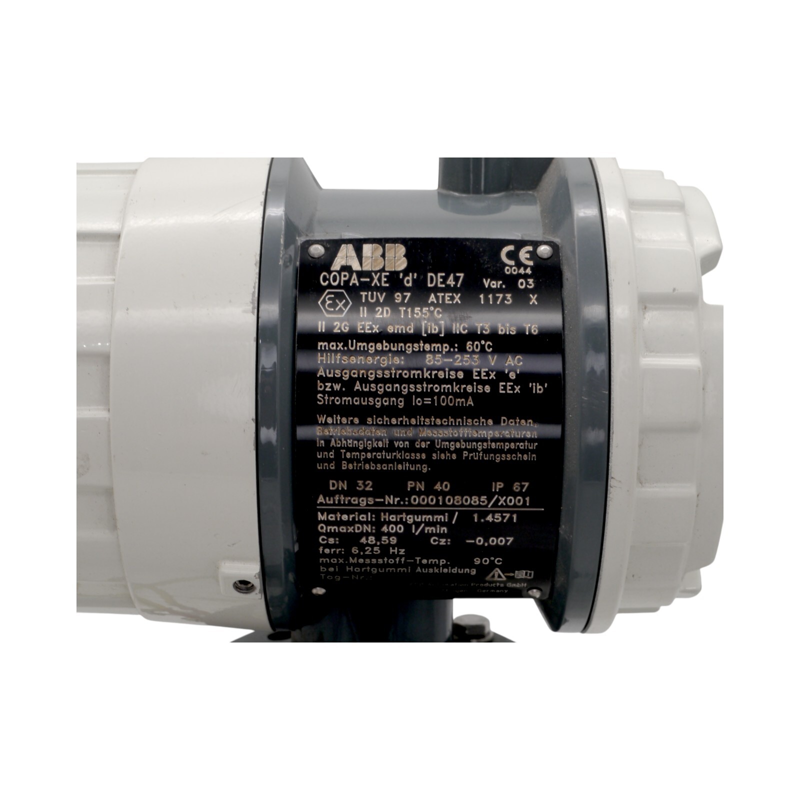 ABB COPA-XE DE47 MAGNETIC INDUCTIVE FLOW METER
