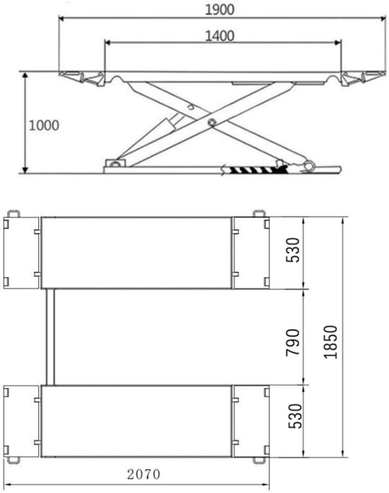 KT-X77 7000 lbs Portable Medium Height Scissor Lift Adjustable Height Lift