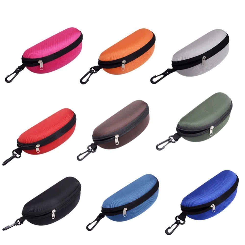 1-10Pack Eye Glasses Hard Case Box Sunglasses Protector Shell Zipper Belt Clip