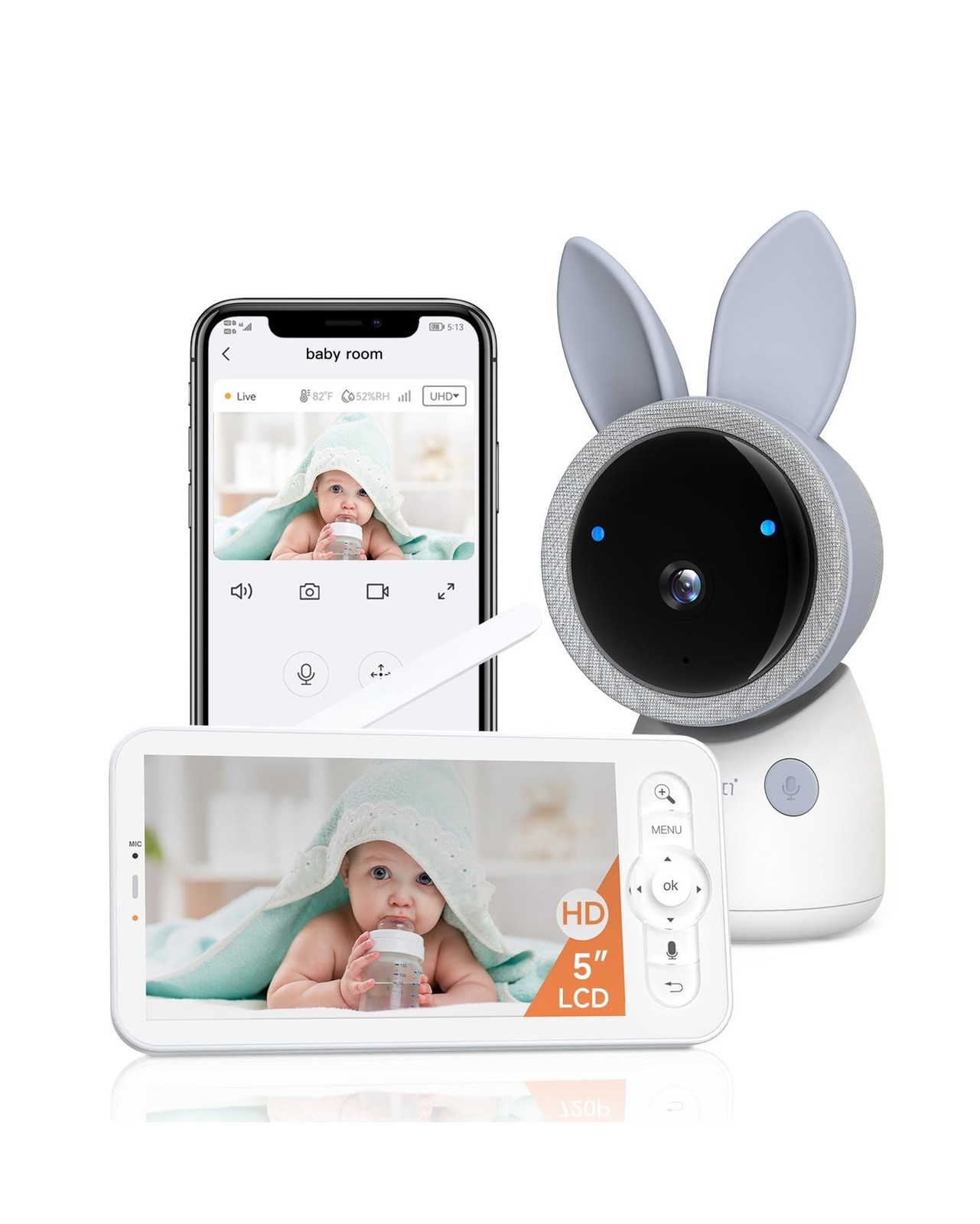 ARENTI Upgraded Baby Monitor, 4MP 2.4G&5G WiFi Baby Camera Monitor, Infrared ...