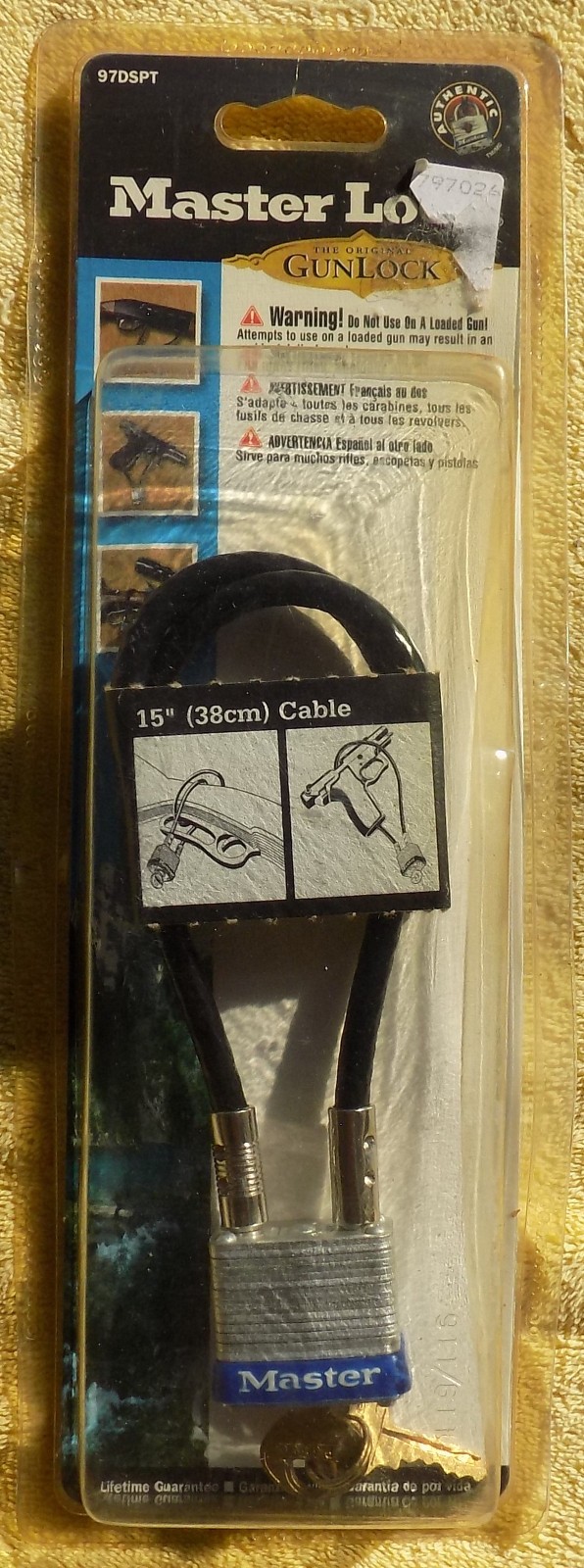 Master Lock Gun Lock Cable/Padlock with 2 Keys New In Package