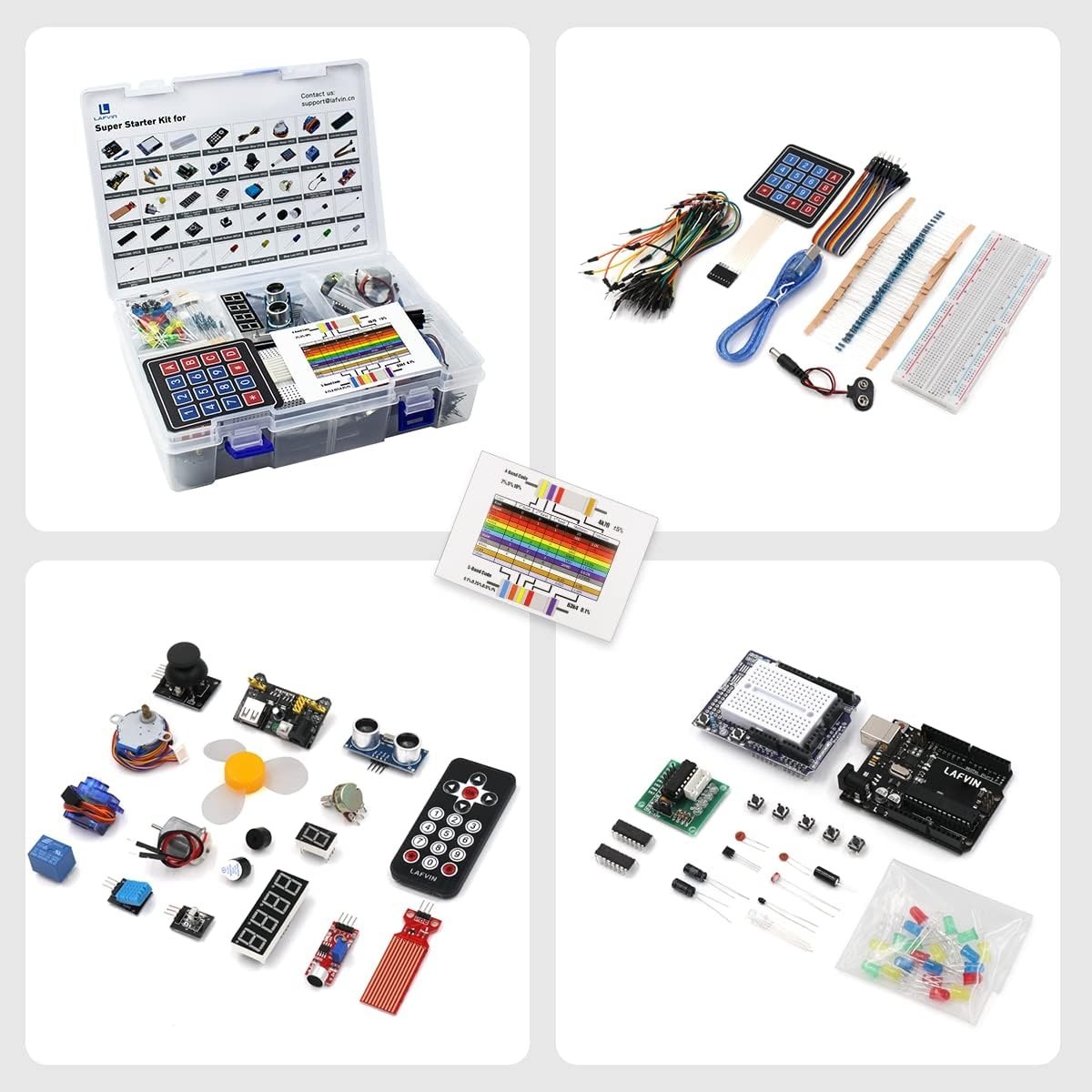Electronics Starter Kit with Tutorial for Arduino-Compatible Devices and Sensors