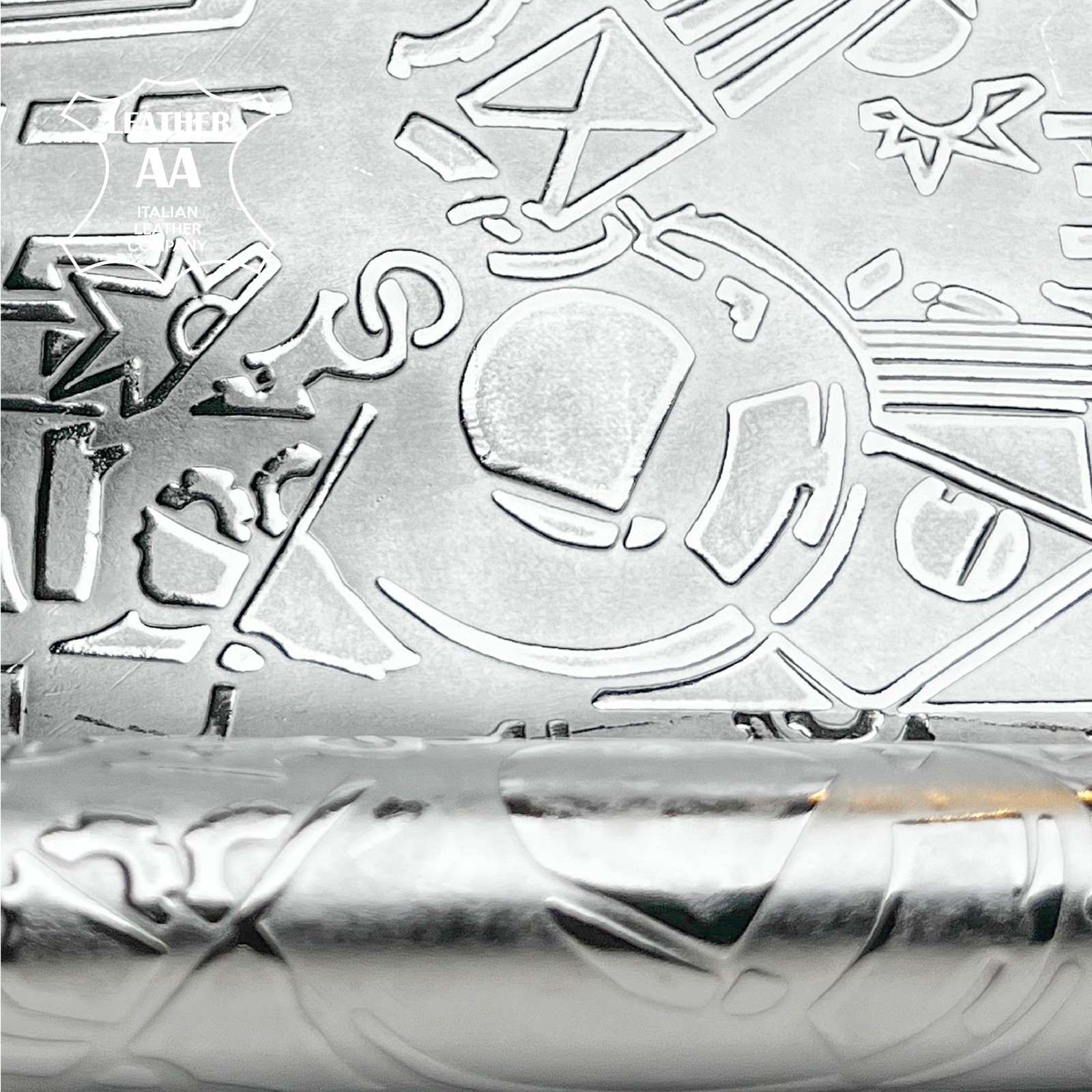 SILVER Matte Metallic Leather Space Galaxy Print 1mm/2.5oz SILVER GALAXY 1506