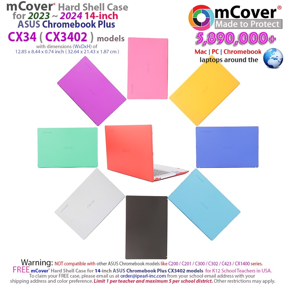 NEW mCover Hard Case for 14" ASUS Chromebook Plus Enterprise CX34 (CX3402) model
