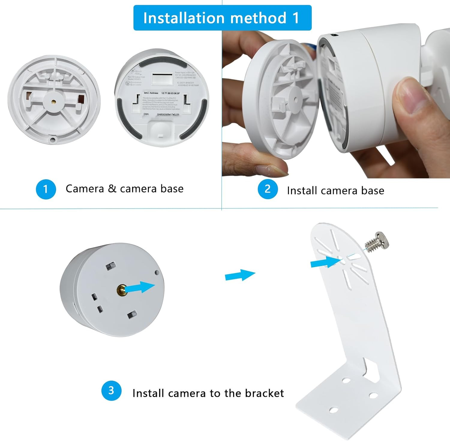 Camera Wall Mount Compatible with Ring Pan-Tilt Indoor Cam(New-Est Model), Meta