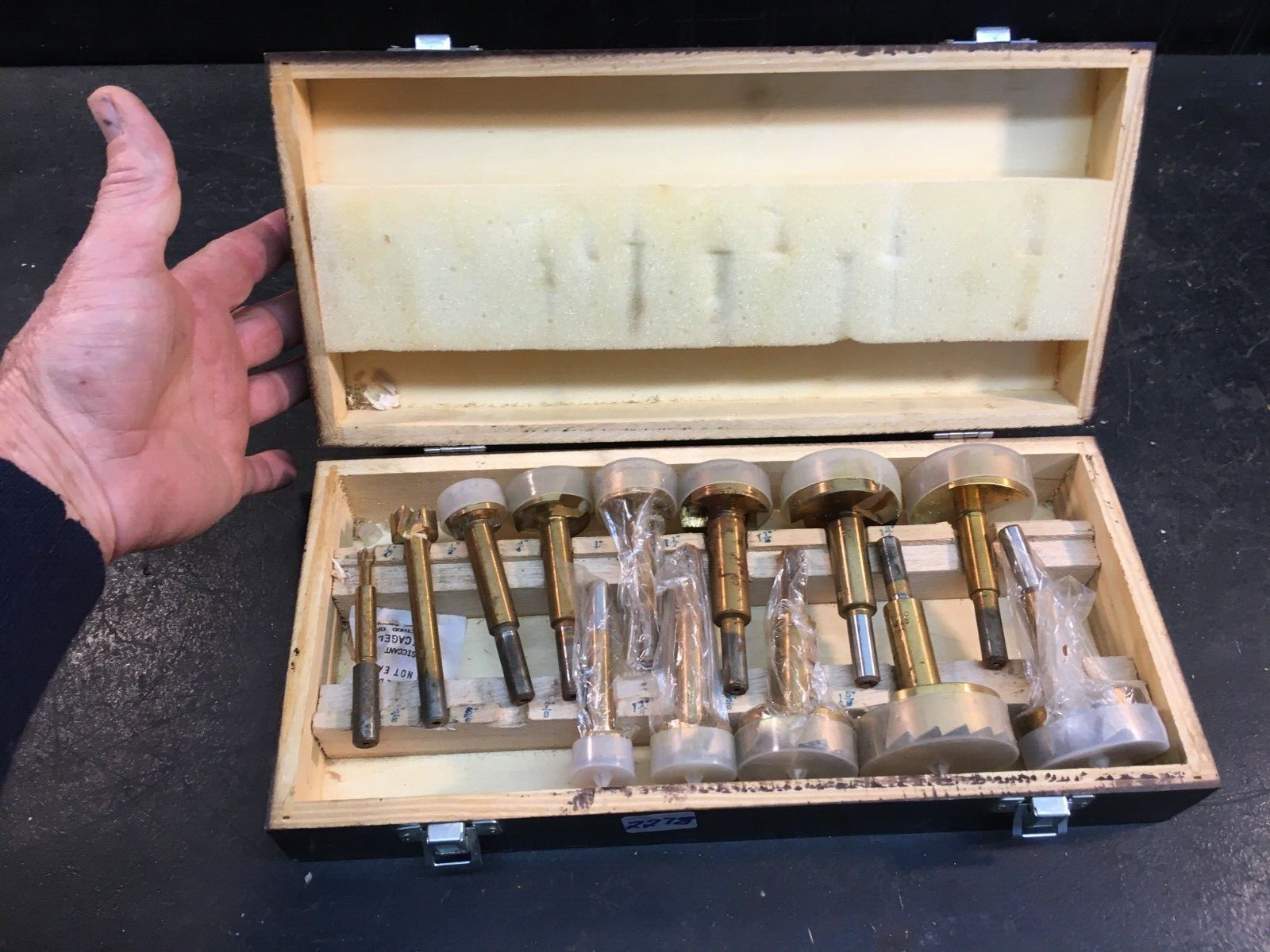 Vintage Cummins Construction Router Bit Set 14 Pcs  In Wood display  Box