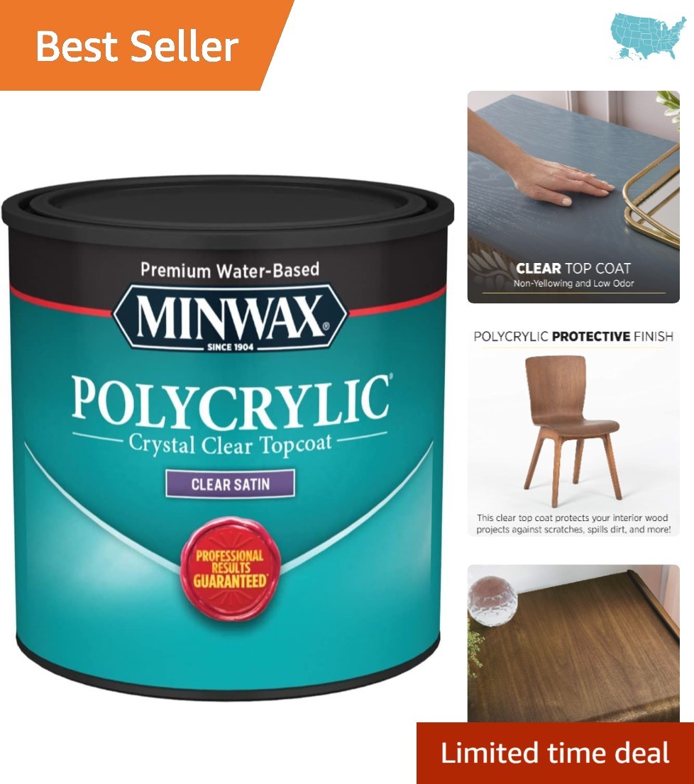 Crystal Clear Satin Polycrylic Finish - Protects & Beautifies Wooden Surfaces