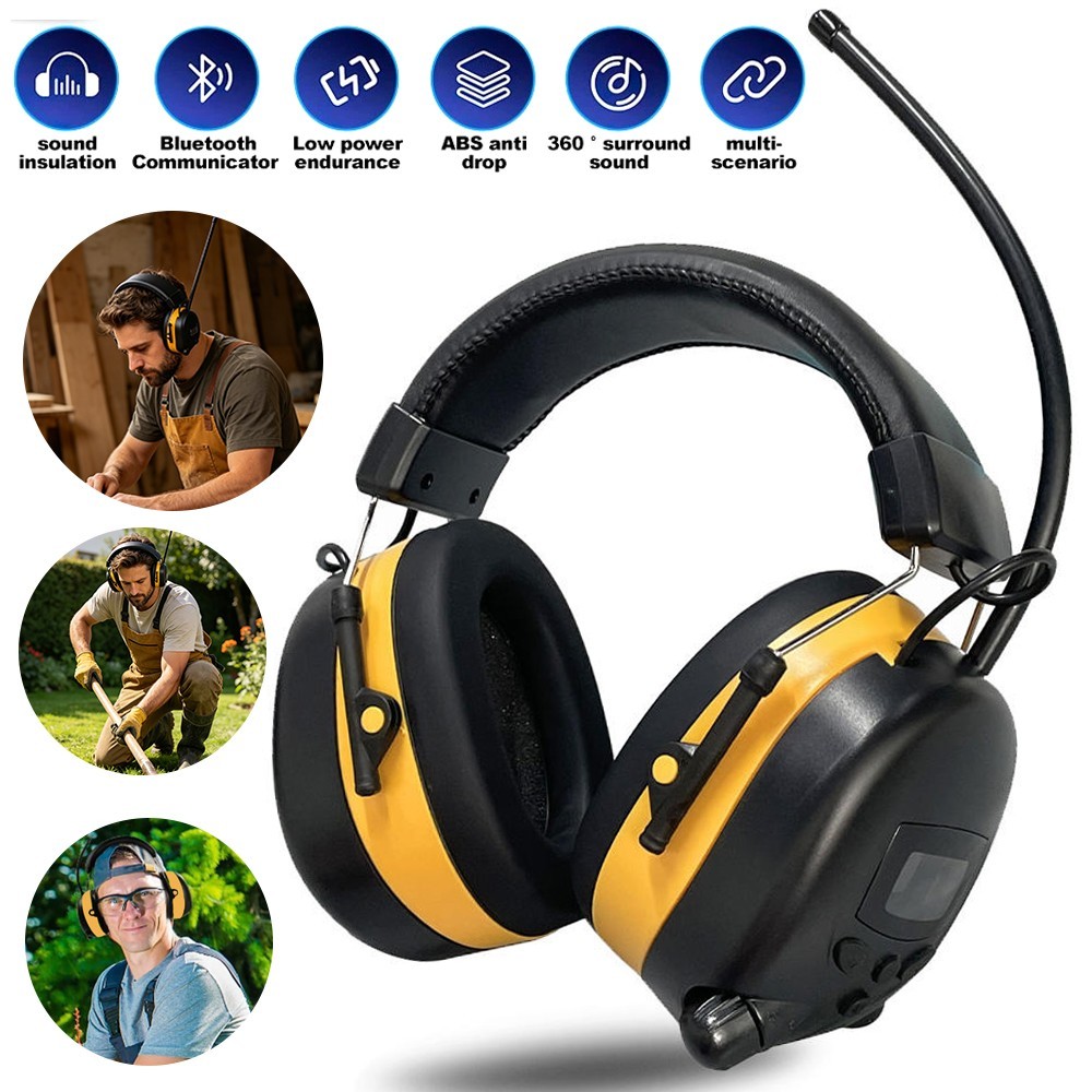 Bluetooth Noise Reduction Safety Ear Muffs Hearing Protection Headphone Mic US