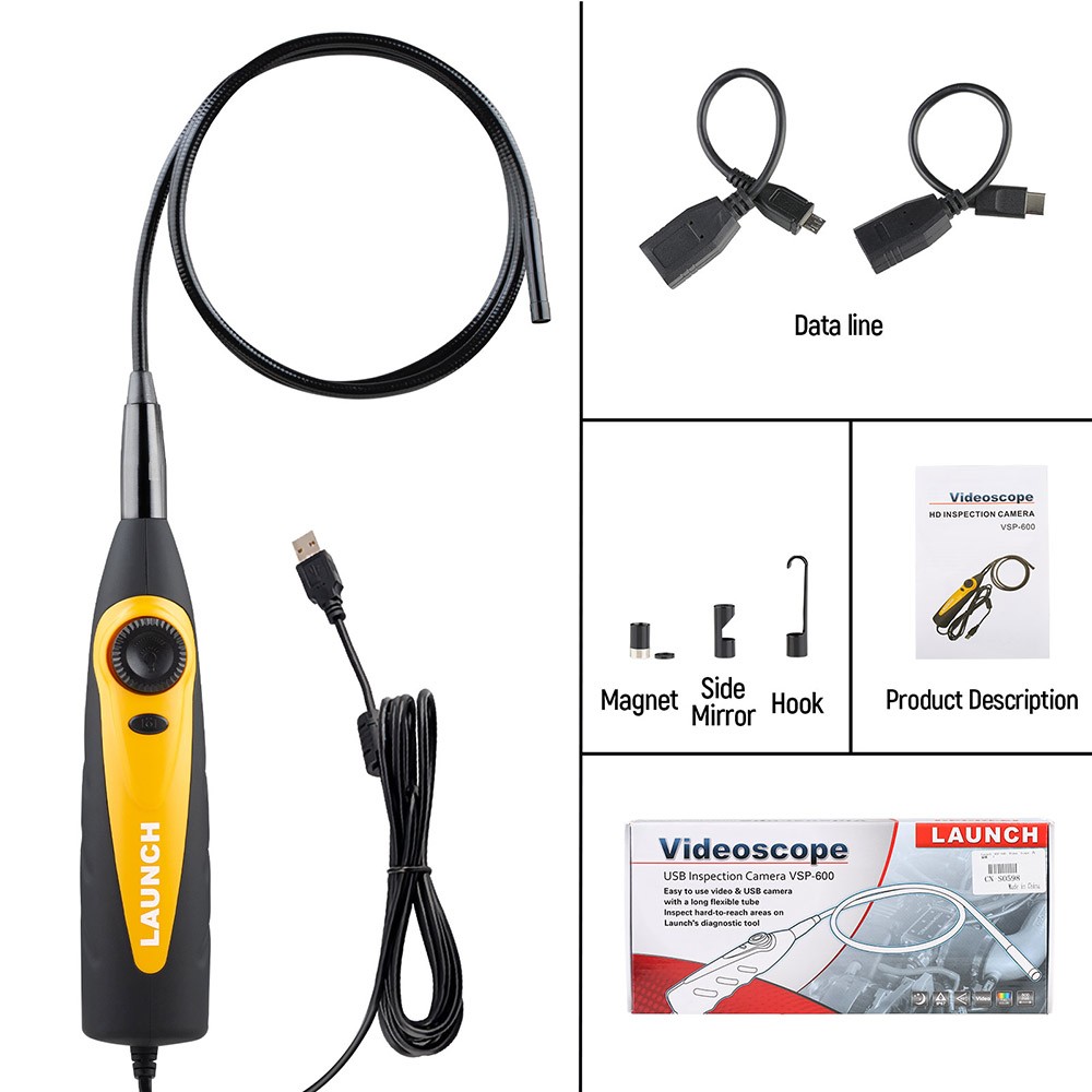 Launch X431 VSP-100 Video Scope Supports LAUNCH X-431 Scanners and Android &IOS