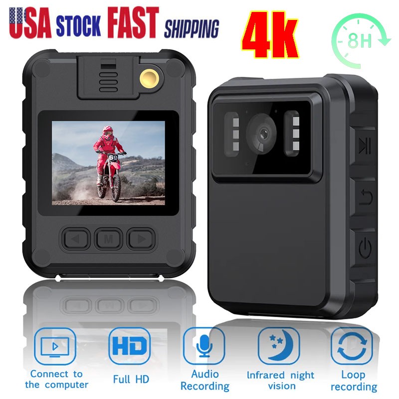 4K 1080P Audio Video DVR IR Night Cam WIFI HD Camcorder Mini Police Body Camera^
