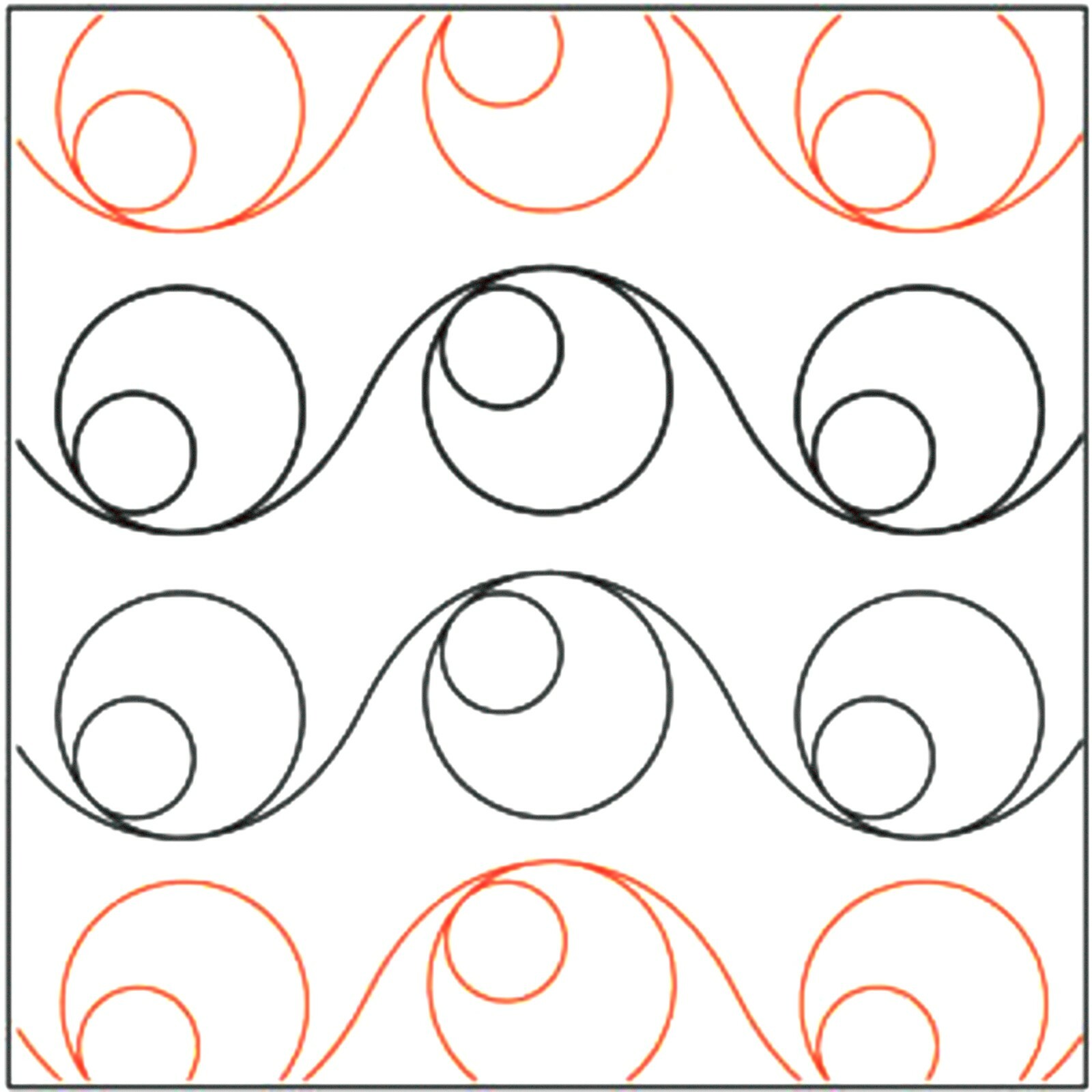 Longarm Quilting Wavy Bubbles Pantograph Quilt Patterns Circles Swirl Design
