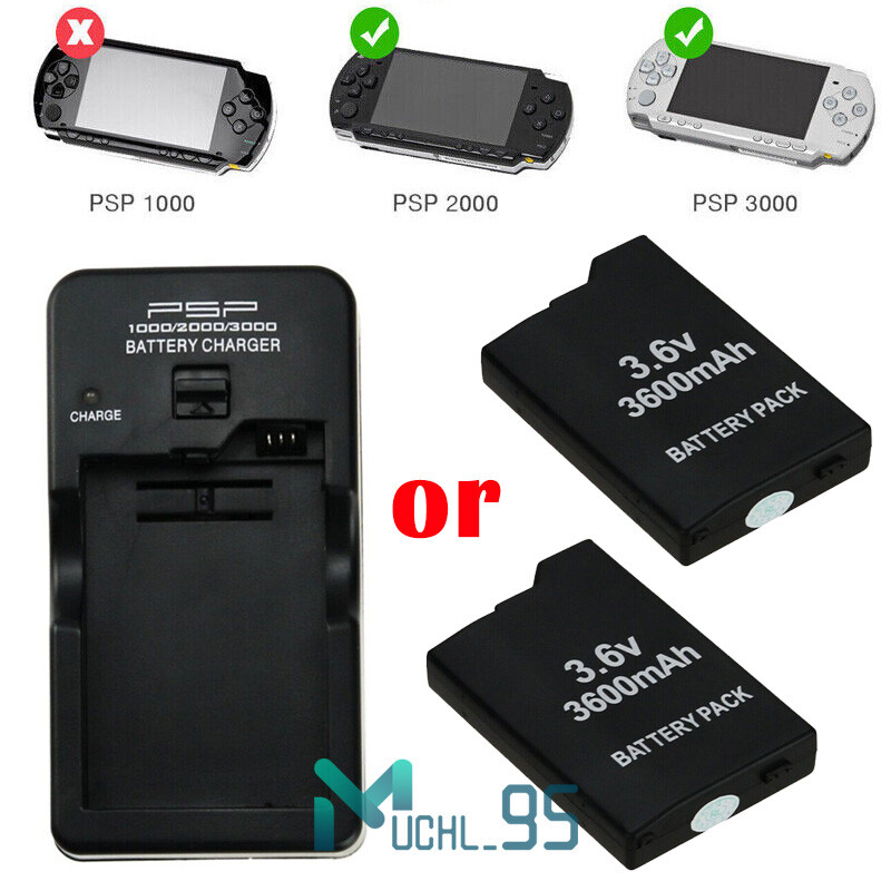 For Sony PSP Slim 2000 3000 2001 Rechargeable Replacement Battery Pack + Charger