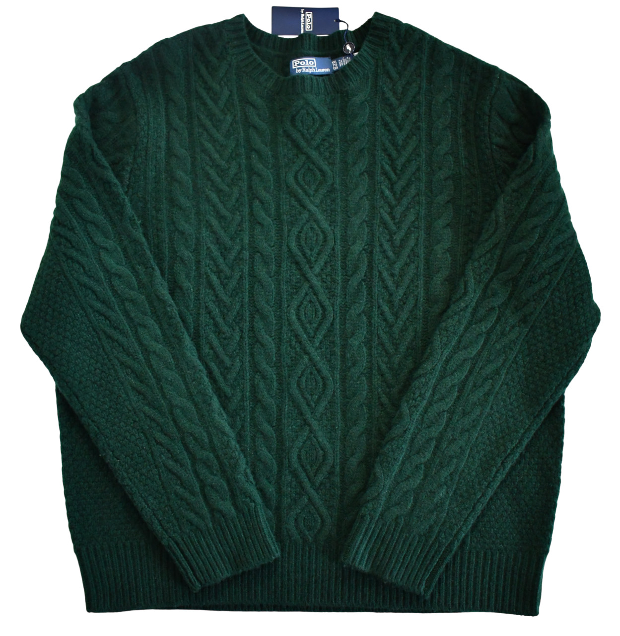 NEW POLO RALPH LAUREN WOOL/CASHMERE Cableknit ARAN FISHERMAN'S Sweater XXL/2XL