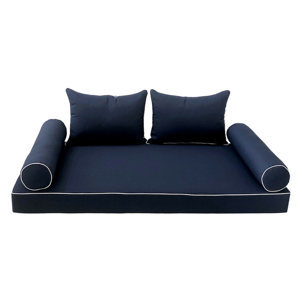 |COVER ONLY| Style4 Crib Contrast Trim Daybed Mattress Bolster Back Covers AD101