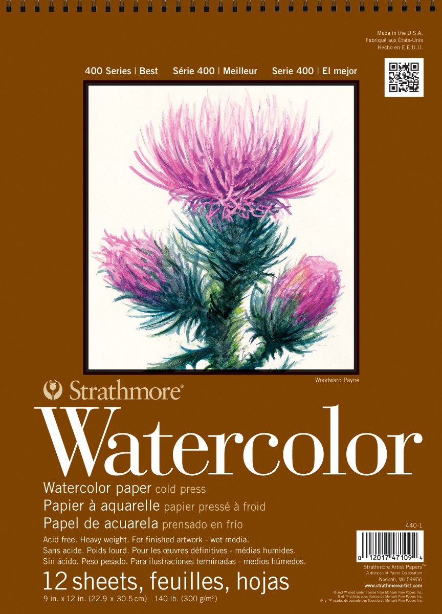 Strathmore Watercolor Paper Pad 9"X12" 140lb Cold Press 12 Sheets