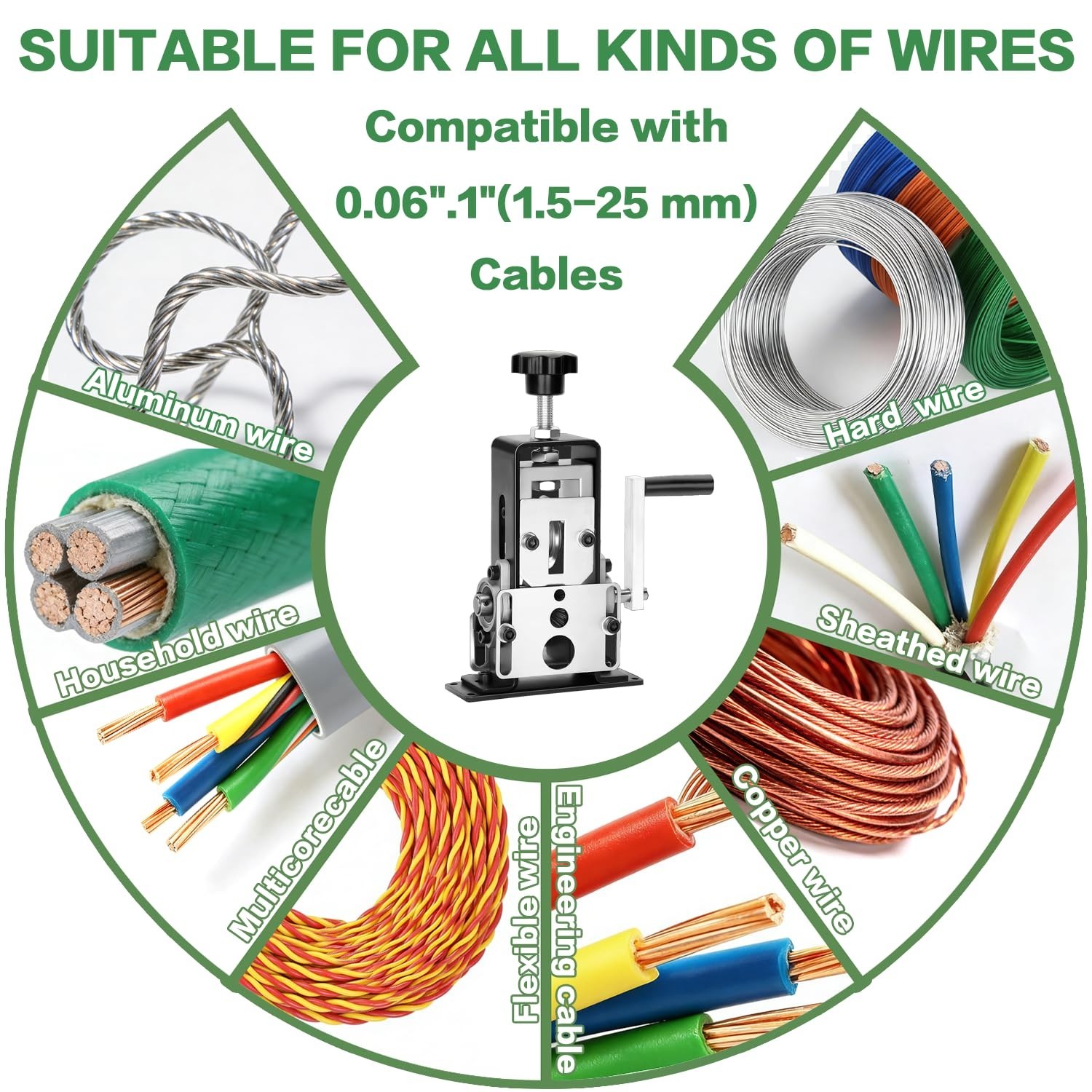 Manual Wire Stripping Machine - Drill Powered Copper Wire Peeler Tool 0.06-1