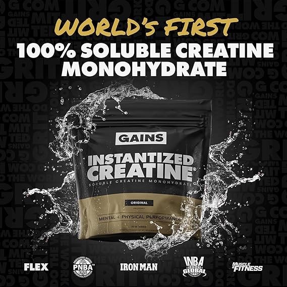 Gains in Bulk Instantized Creatine Powder Monohydrate Unflavored, 30 Servings