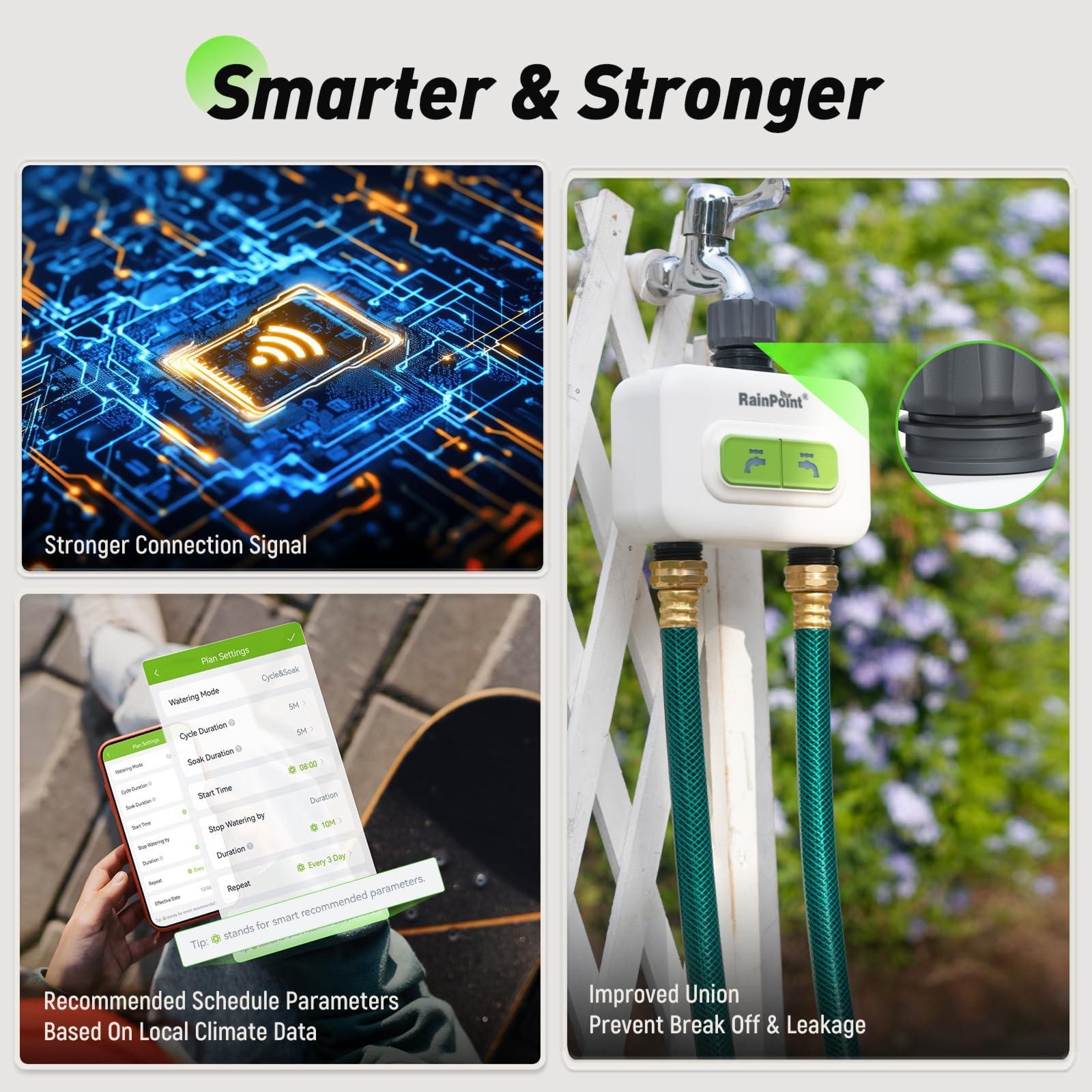 RainPoint 2-zone Wireless Smart Water Timer with Hub for Outdoor Irrigation
