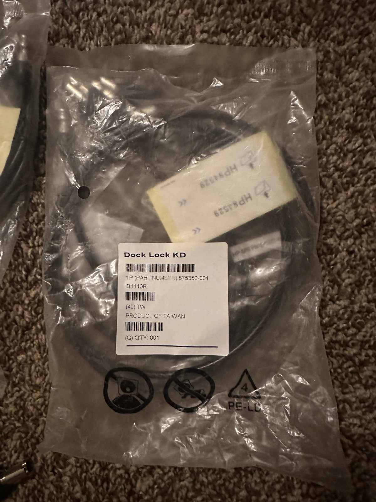 Genuine HP 575350-001 Docking Station Cable Dock Lock KD C1515B New Sealed Pack