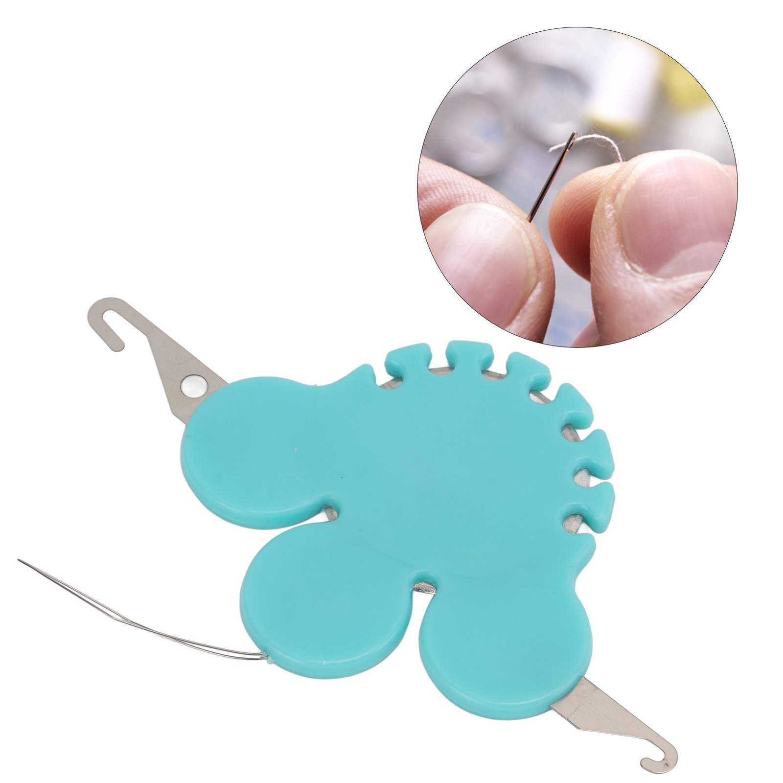 4 In 1 Needle Threader Wear Resistant Material Sewing Needle Threader(Blue )