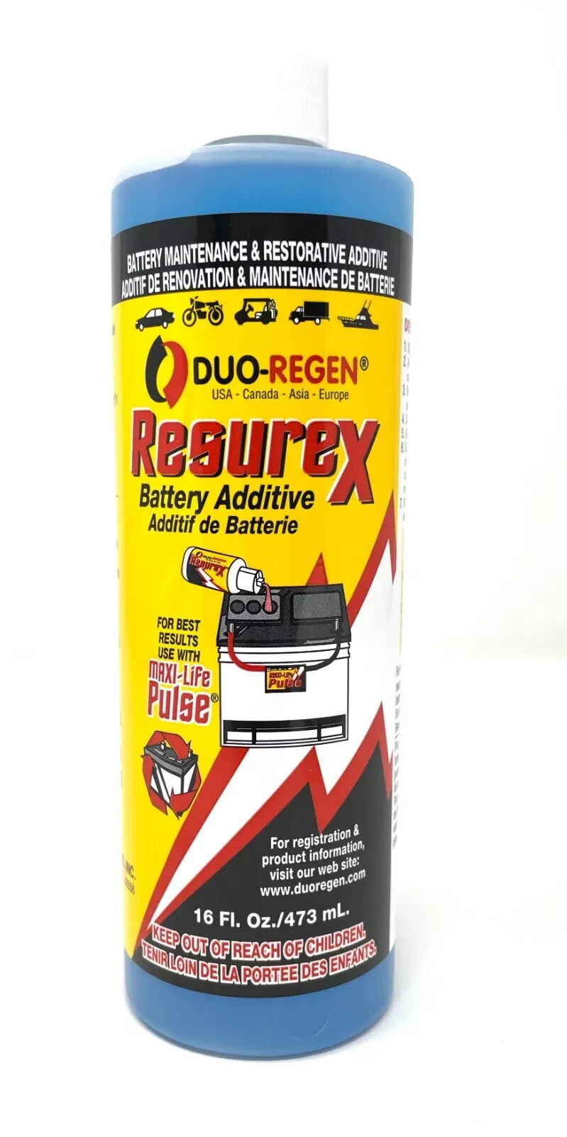 GOLF CART BATTERY RESTORE LIQUID Solution, Repair 6,8 Volt EZGO, CLUB