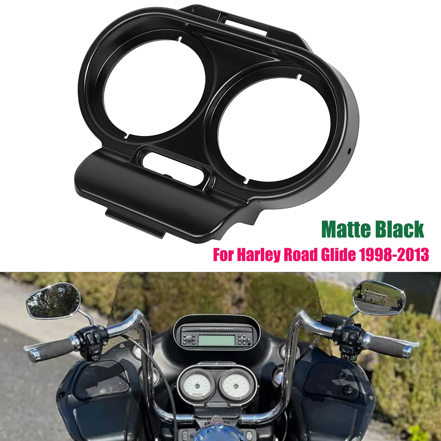 Matte Black Top Gauge Cover Nacelle Housing Fairing For Harley Road Glide FLTRX