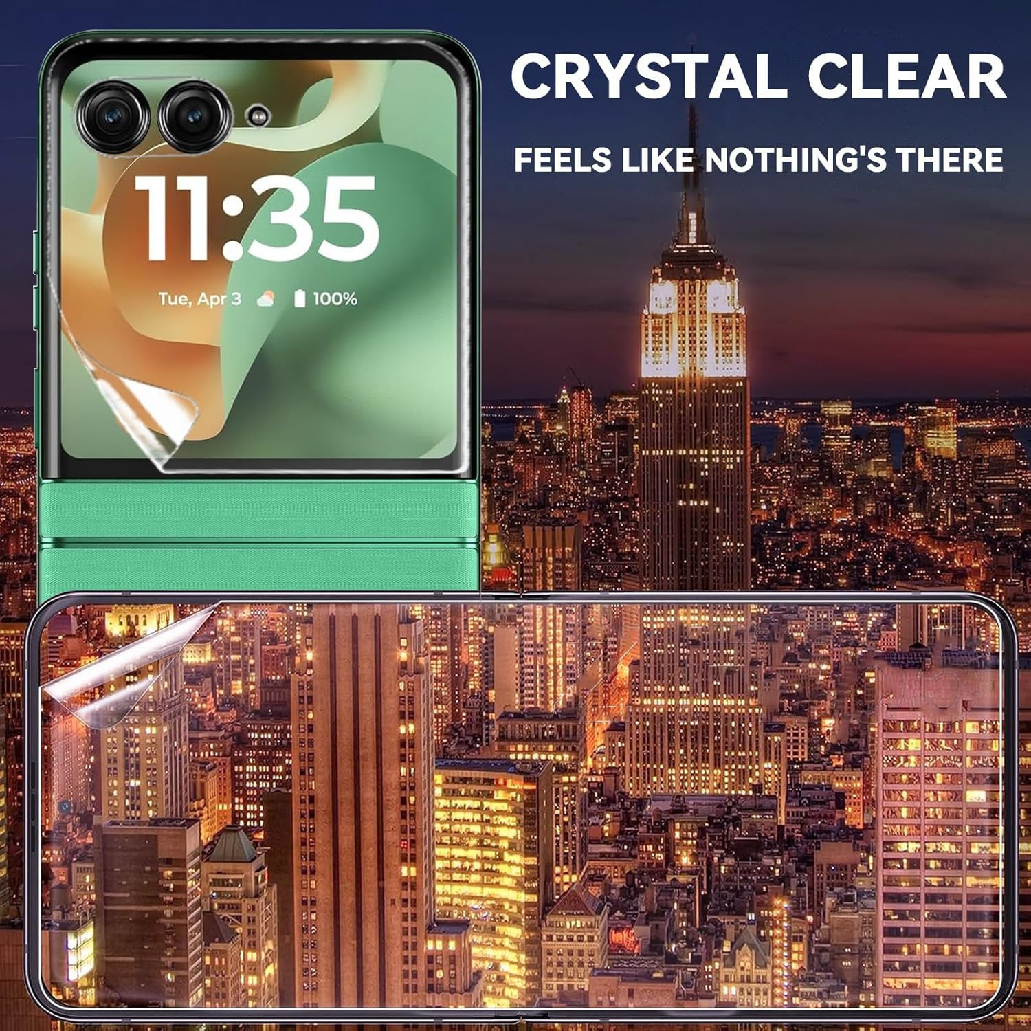 3 Pack for Motorola Razr 2025/2024 Screen Protector,[3 Main Screen + 3 Front Scr
