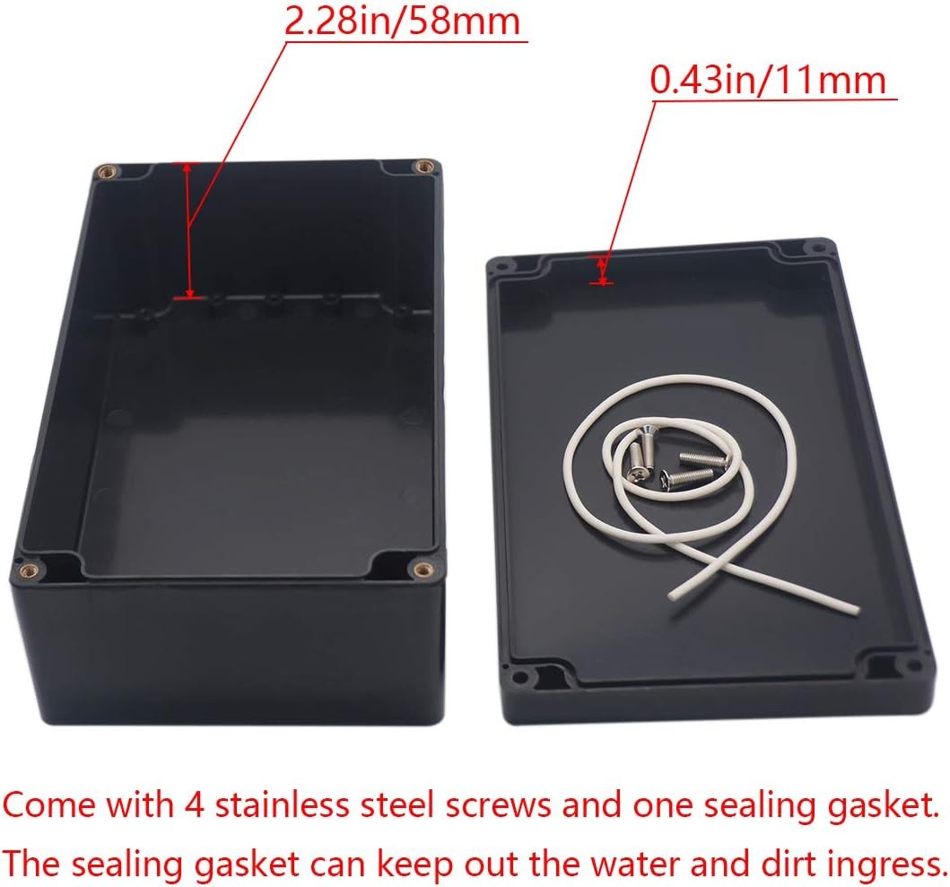 Project Box ABS Plastic Black Electrical Boxes IP65 7.87"x4.72"x2.95",