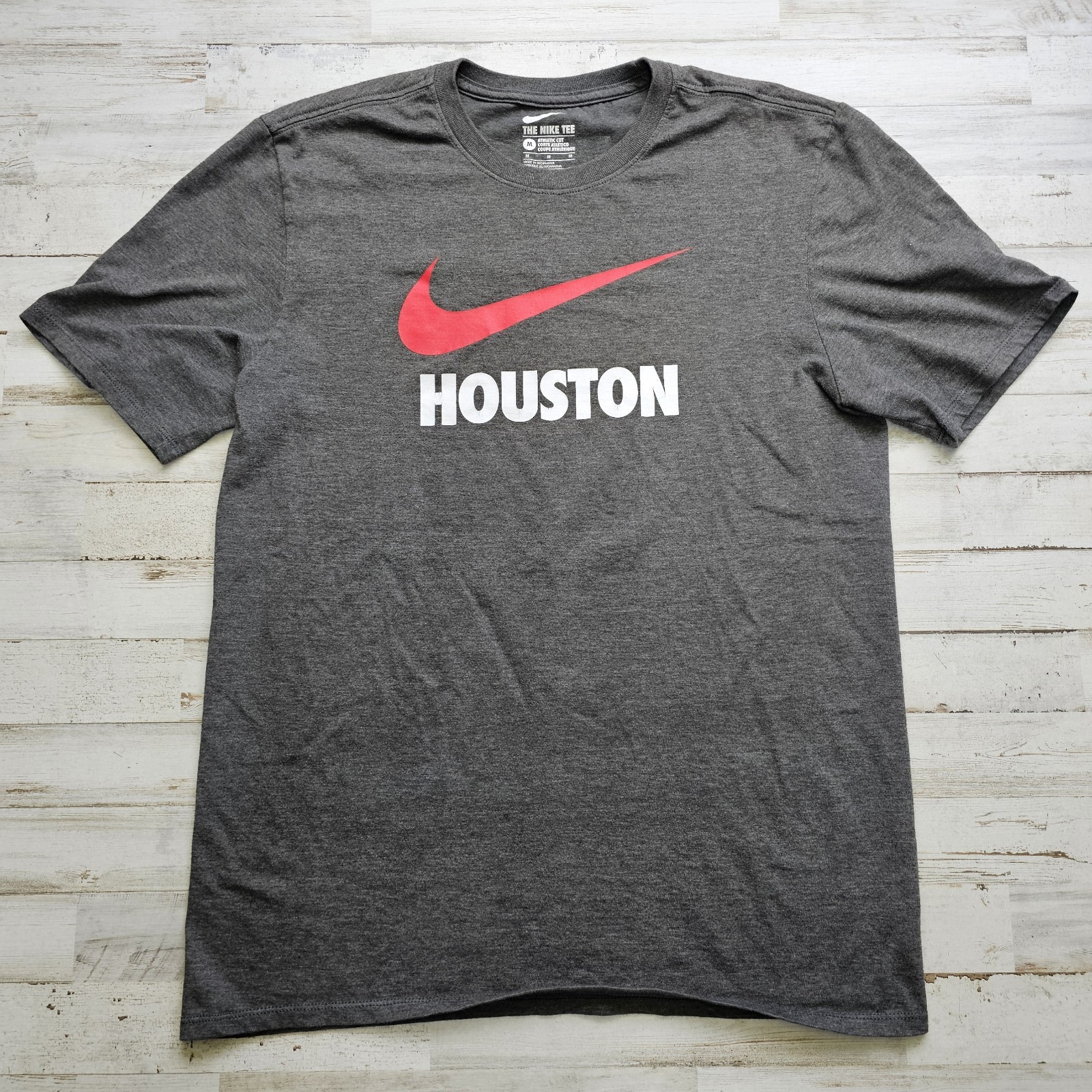 Nike Houston Graphic Crew Neck Tee T Shirt Mens Size MED Gray City Pride