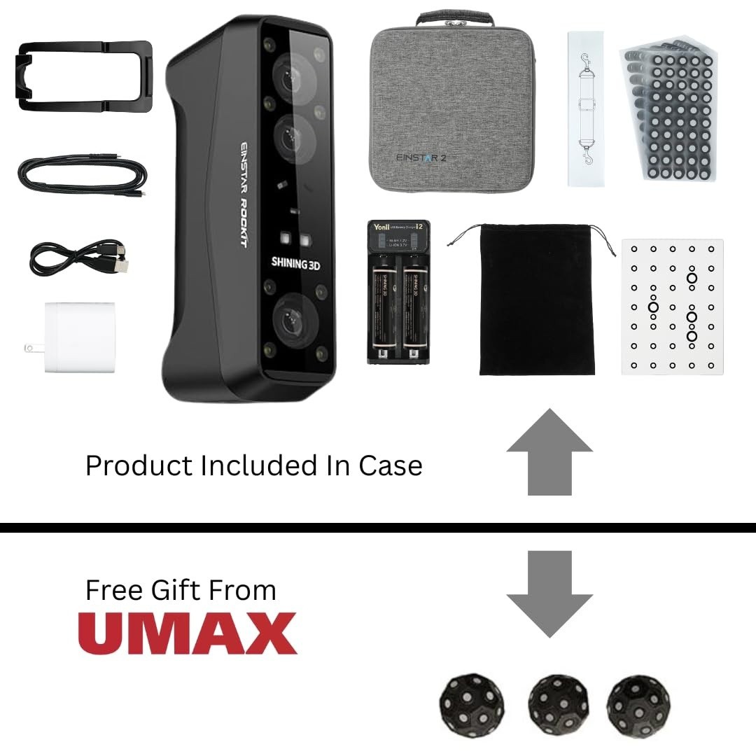 Shining3D Einstar Rockit Wireless Handheld Laser 3D Scanner w/ Scanning SW