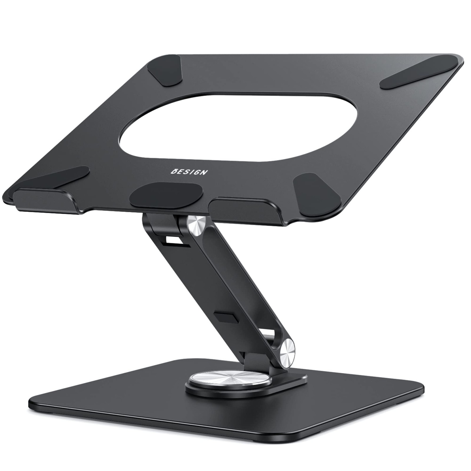 BESIGN LSX7 Laptop Stand with 360 Rotating Base, Ergonomic Adjustable Black