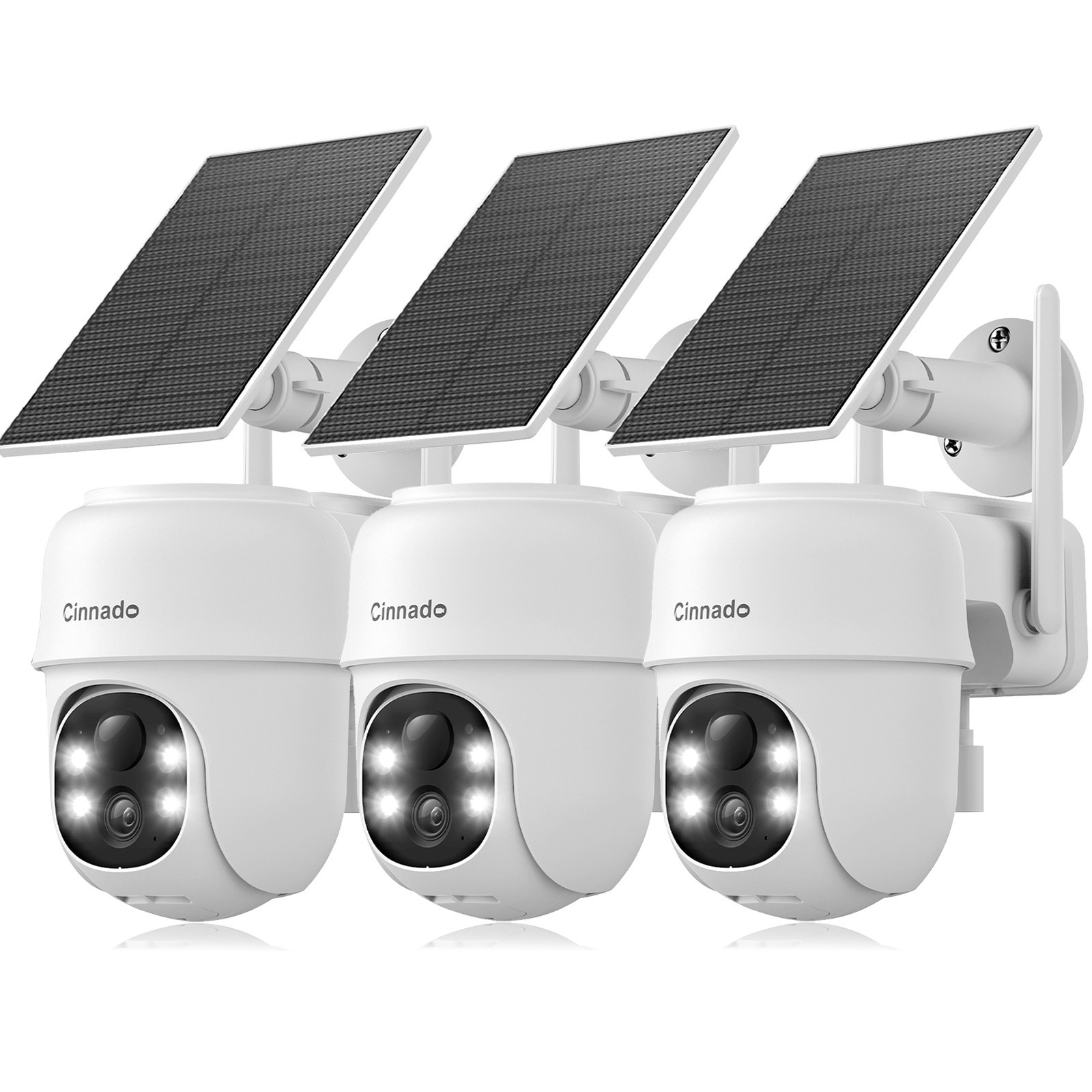 3Pack Wireless Solar Battery Powered Security Camera System Outdoor Home Wifi