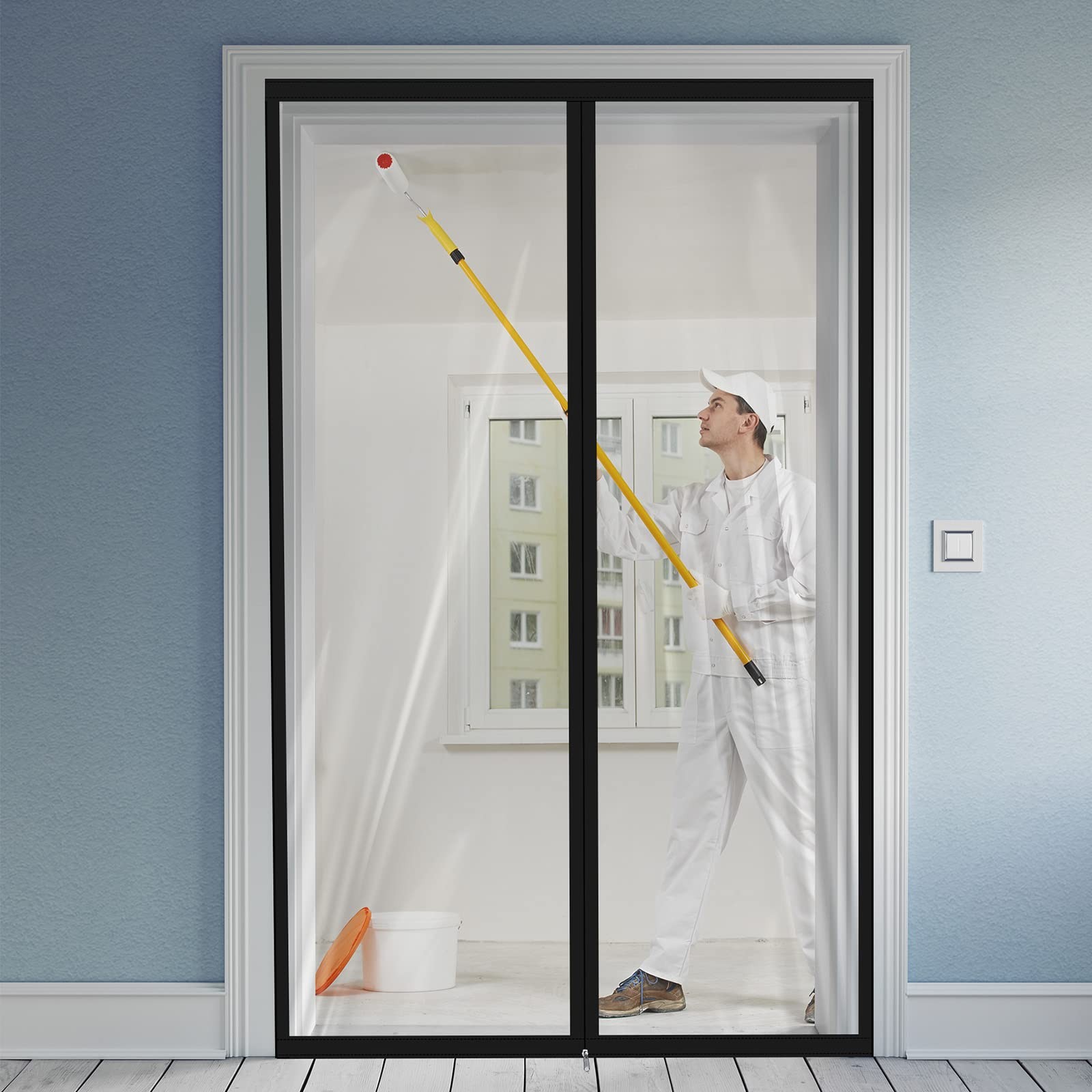 Zipper 48 x 87 Inch Dust Barrier Door Kit Construction Door Barrier 4 x 7.25 ...