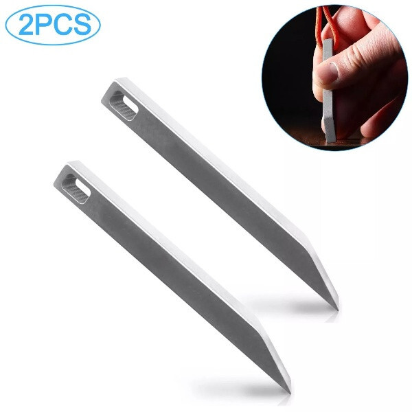 2PC Mighty EDC Pry Bar Tool Stainless Steel Keychain Prybar Small Travel Camping